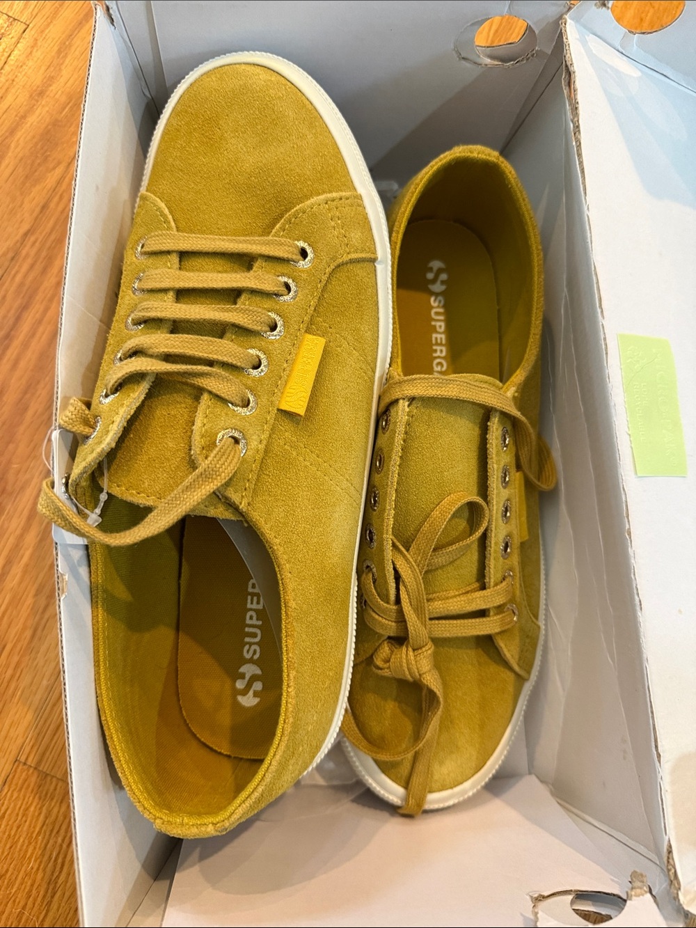 Superga Mustard Suede Low-Top Sneakers